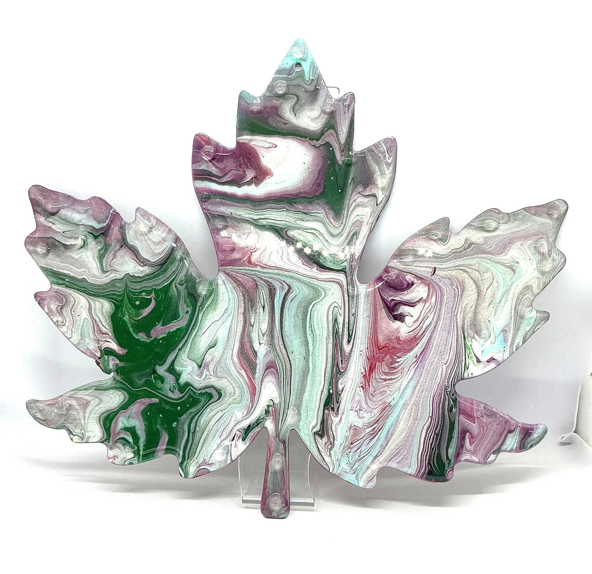 Leaf Me to My Nonsense | Green & Purple Maple Leaf Wall Art