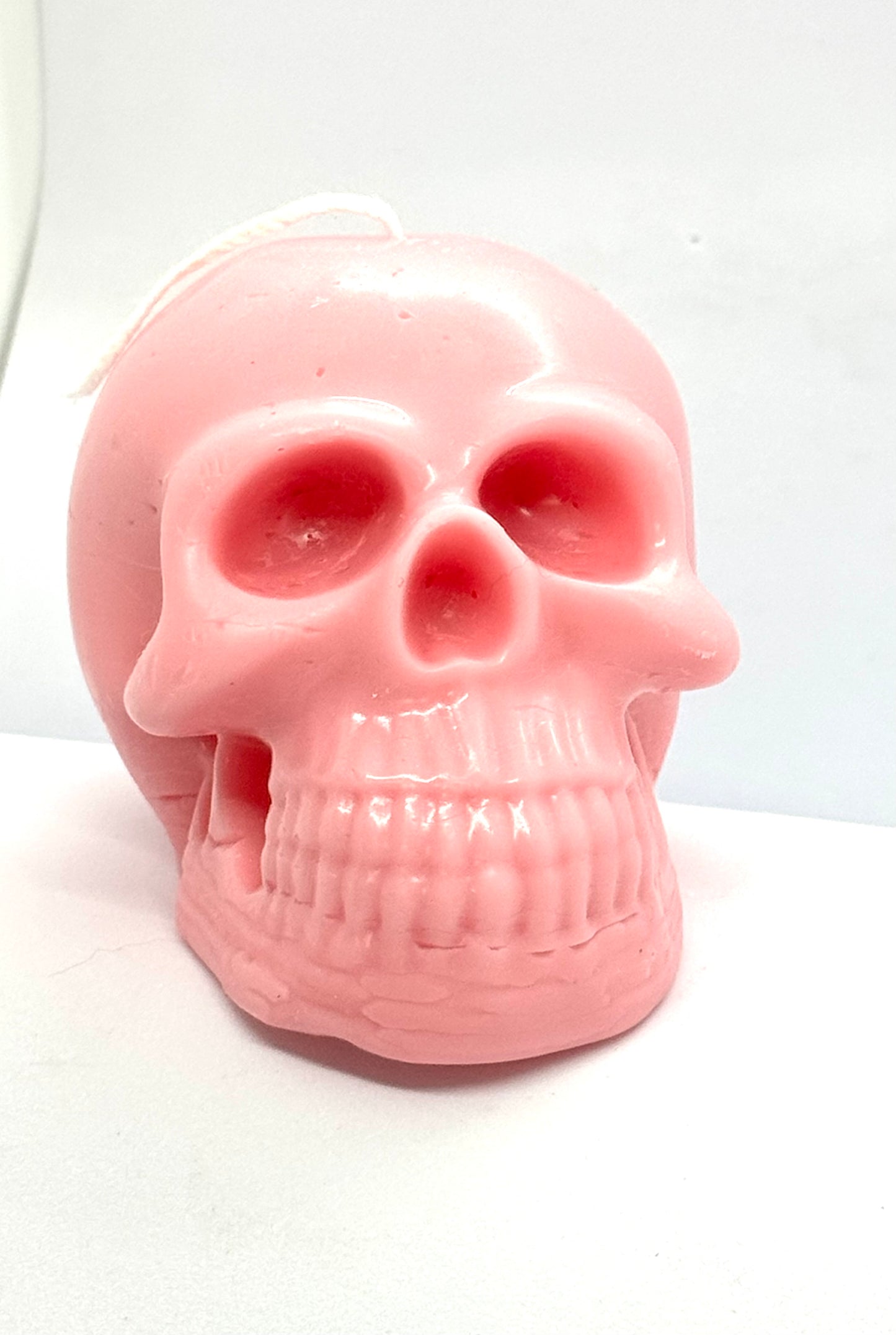 “Soft Enough to Stay” Skull Candle – Peach Scented Love Trap | Until Death Do Us Part Collection | Handmade Skull Candle