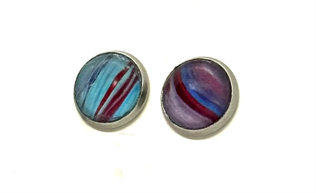 Planet Chaos | Handmade Galaxy Swirl Stud Earrings