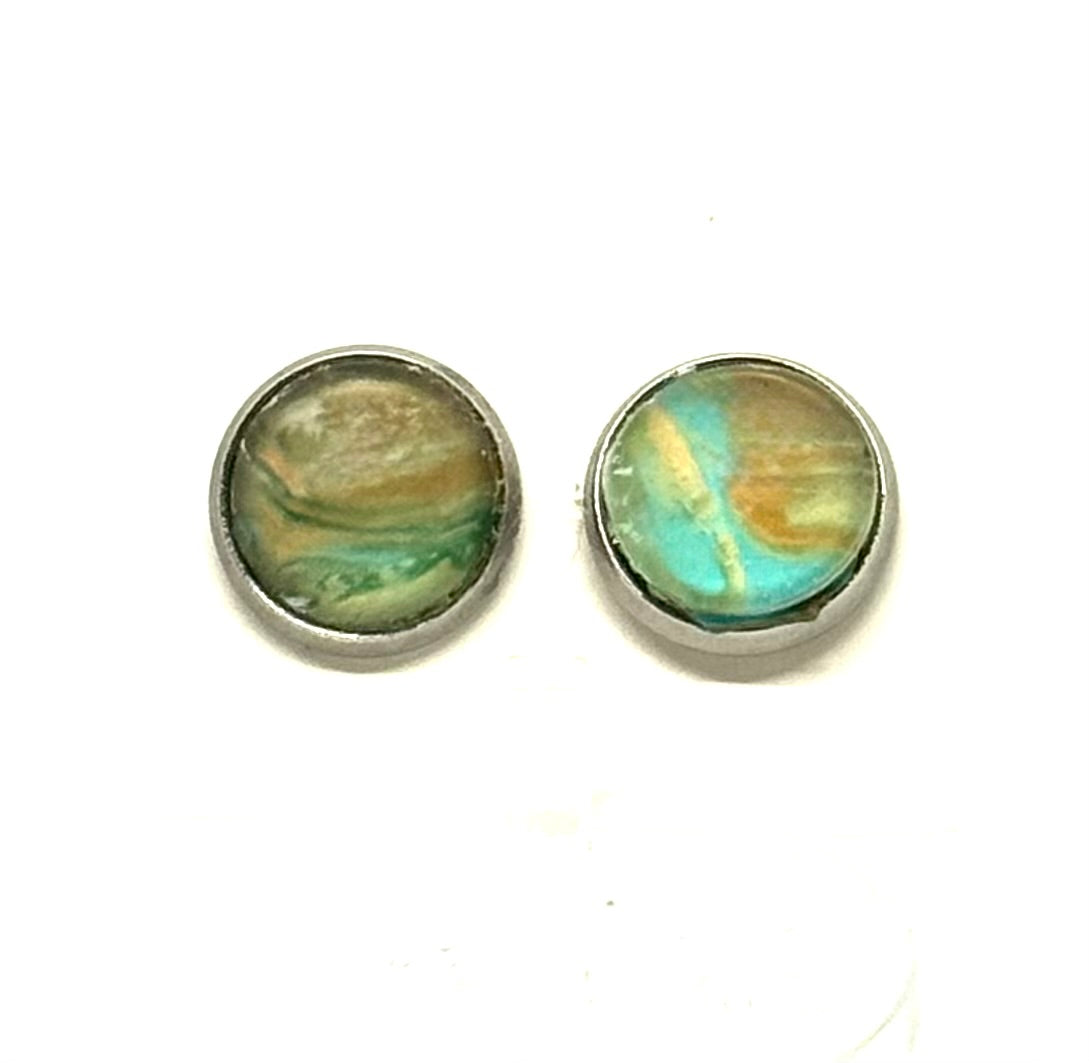 Beach, Please… My Earrings Have Better Vacations Than You | Handmade Ocean Swirl Stud Earrings