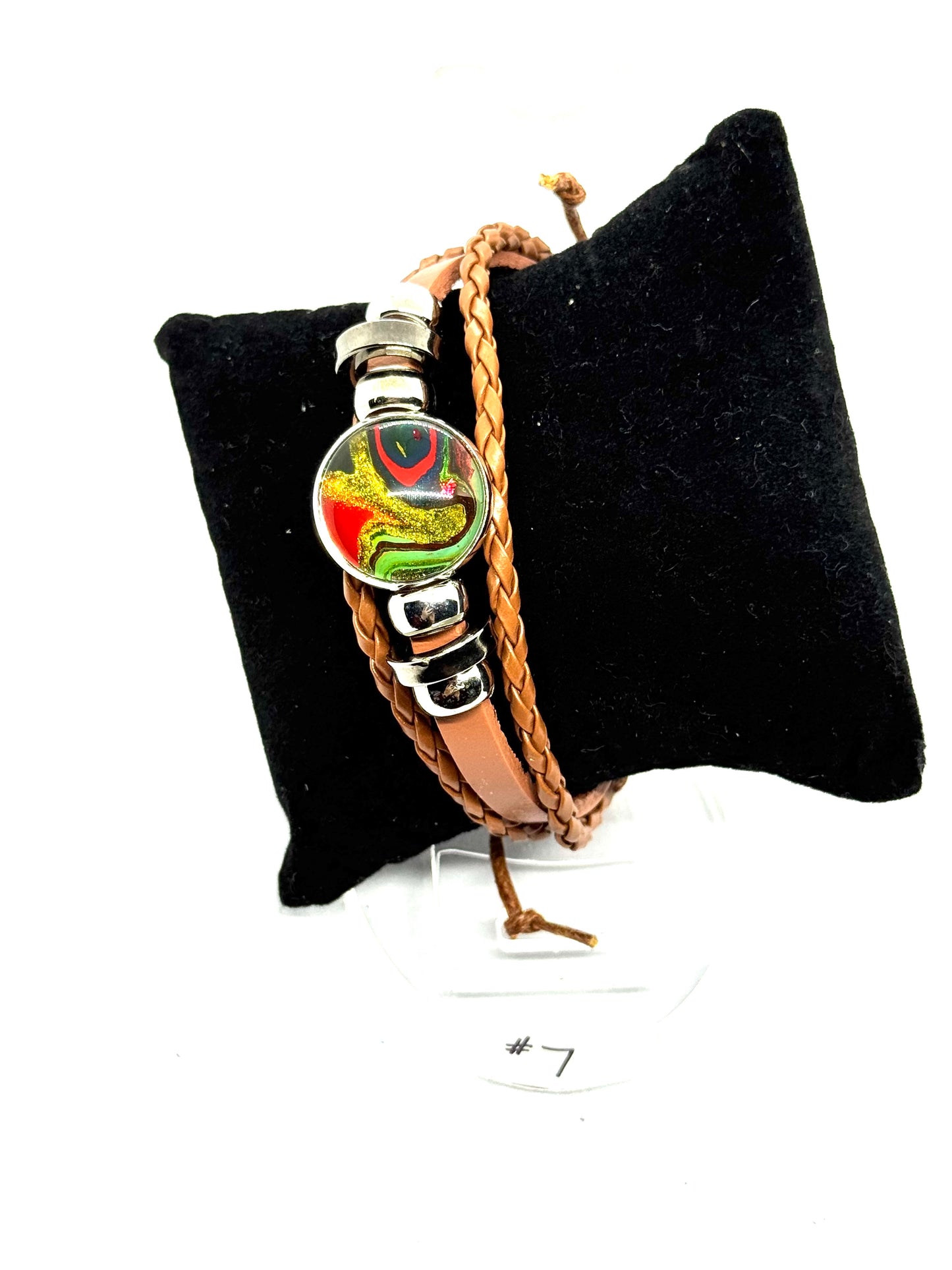 #7 “Main Character Chaos” Handmade Abstract Wrap Bracelet — One-of-a-Kind FDSS Statement Jewelry | Unique Resin Art Bracelet | Gift for Bold Souls