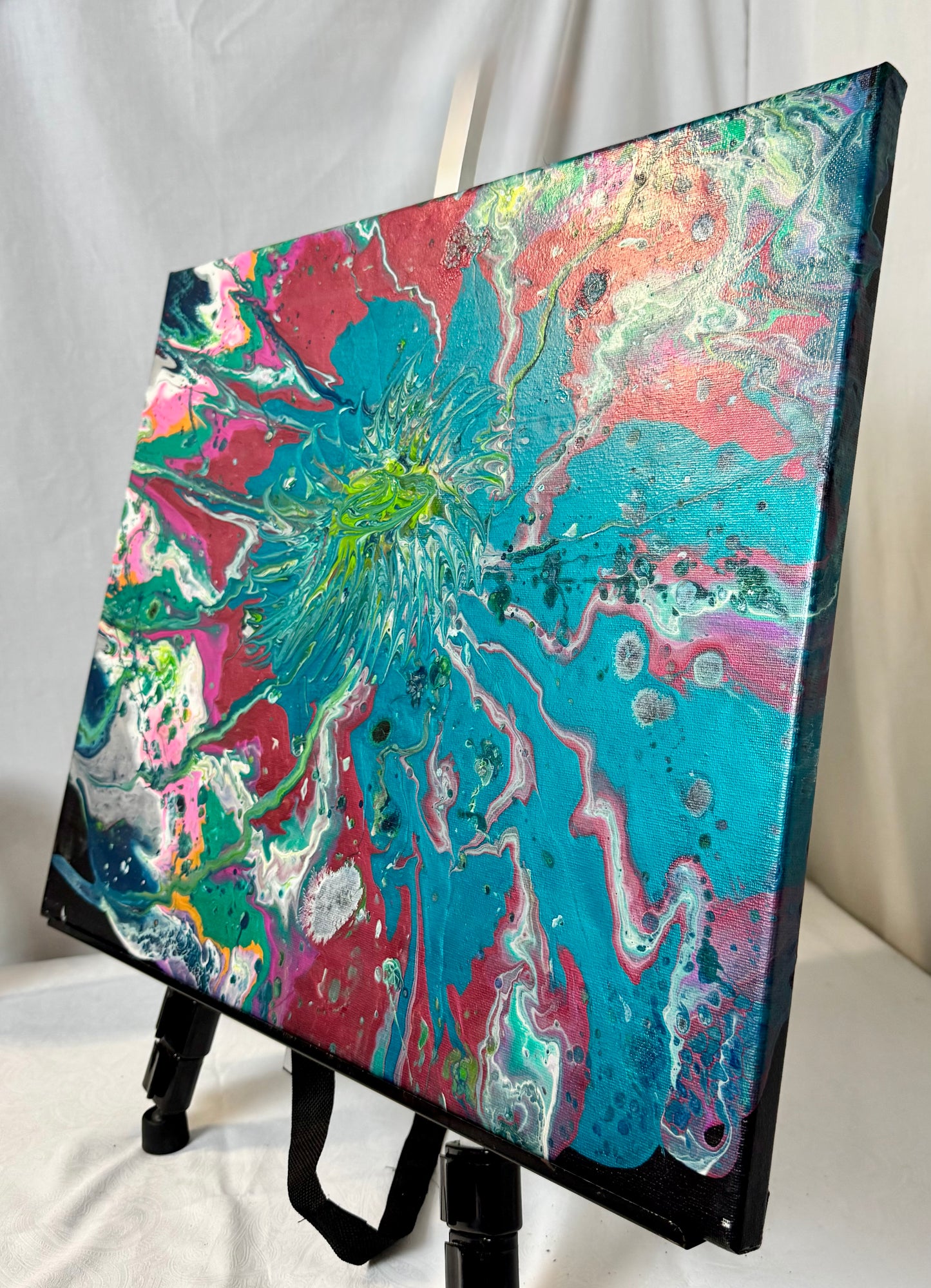 Flower Explosion — 16x20 Acrylic Paint Pour Canvas