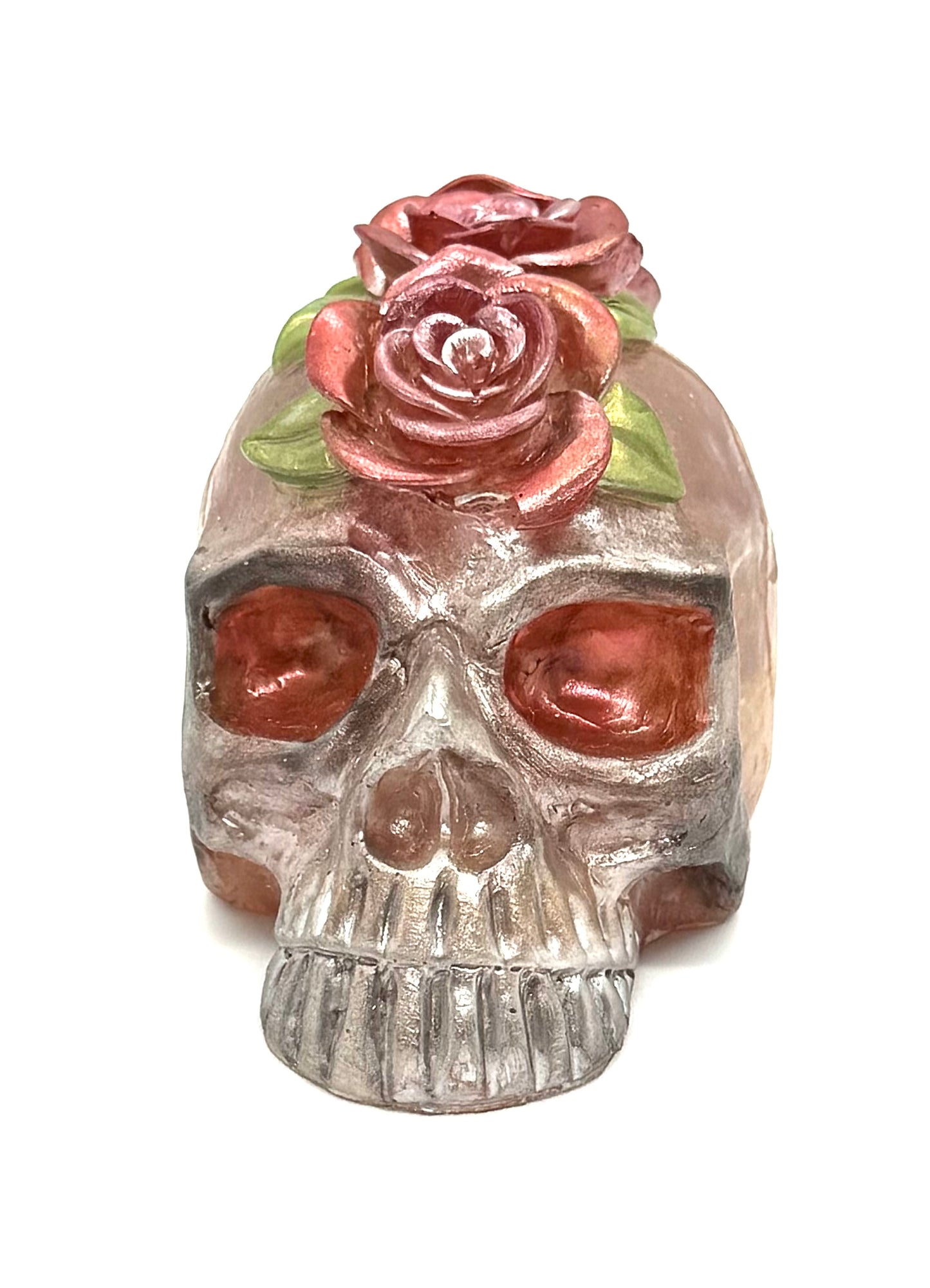 “Deadly Bloom” Rose Crown Skull — Handmade Resin Gothic Decor | Romantic Horror Skull | FDSS One-of-a-Kind Art