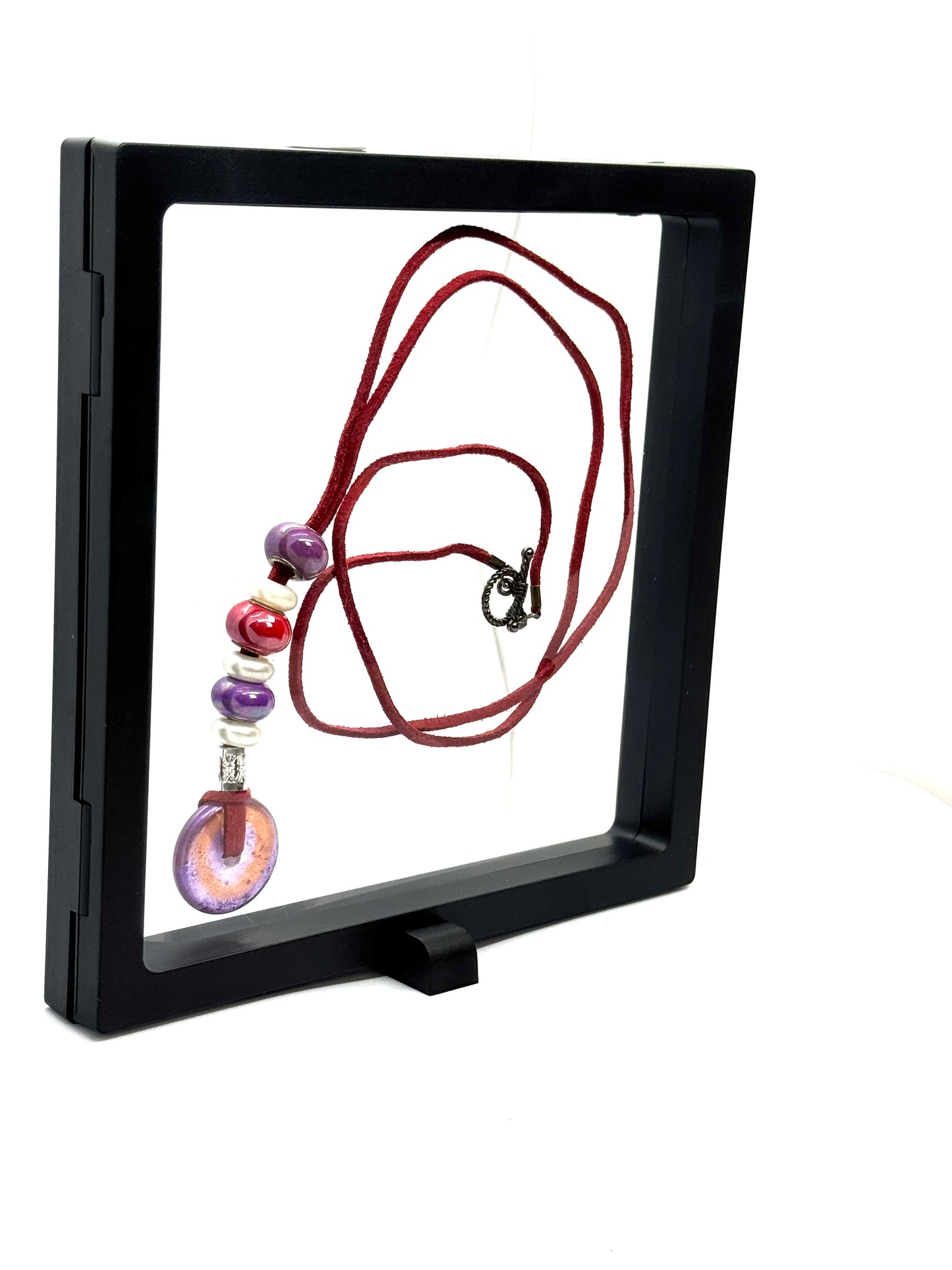 “Calm, Collected, & Slightly Dangerous” Beaded Cord Necklace | 32” | Donut Pendant