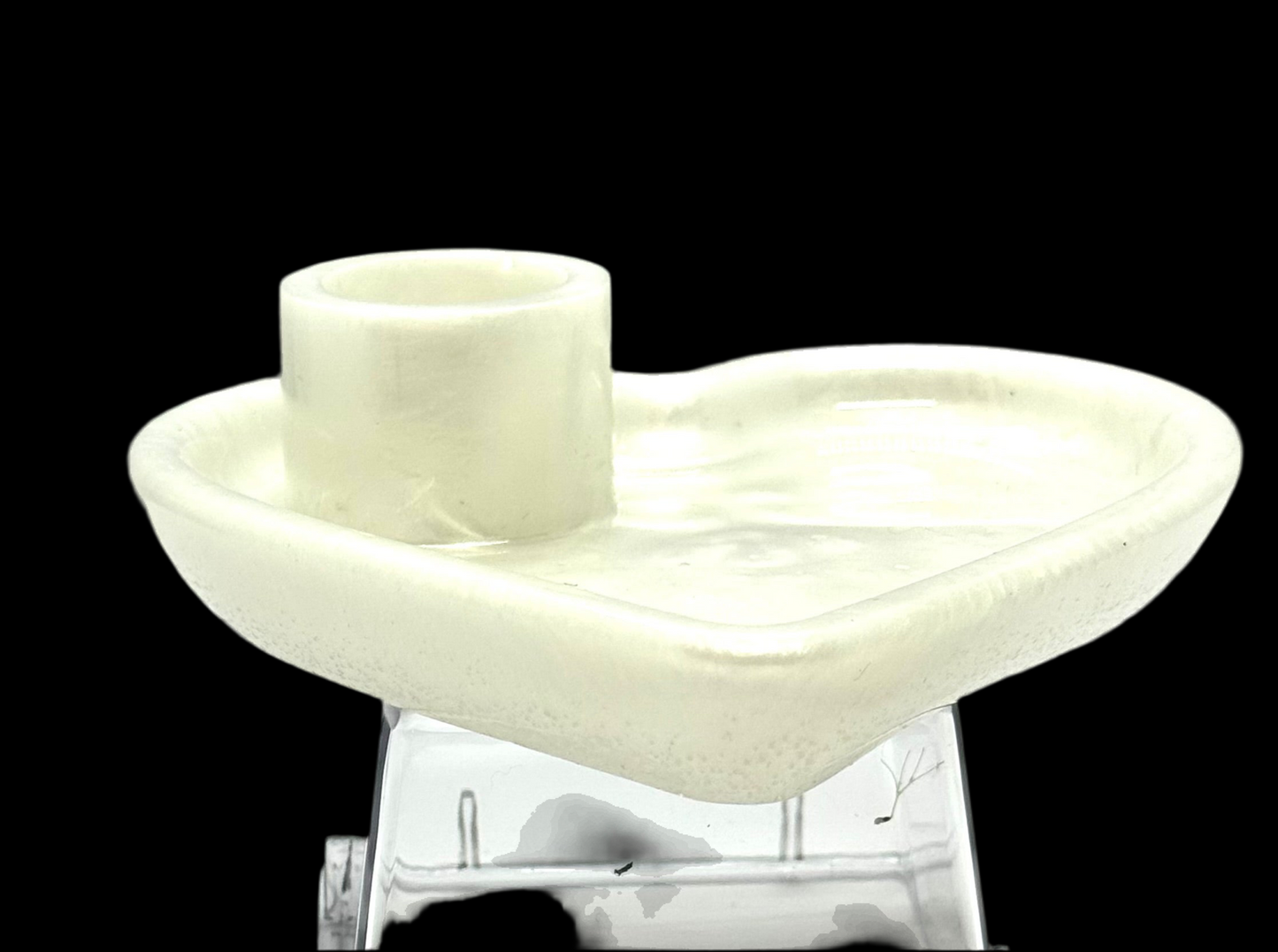 White Heart Shaped Candle Holder