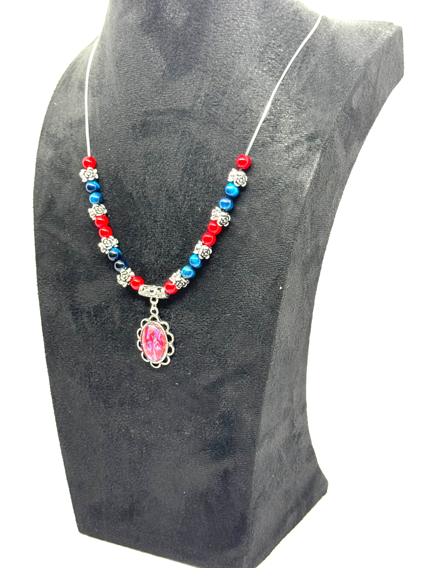 Patriotically Questionable Handmade Beaded Necklace