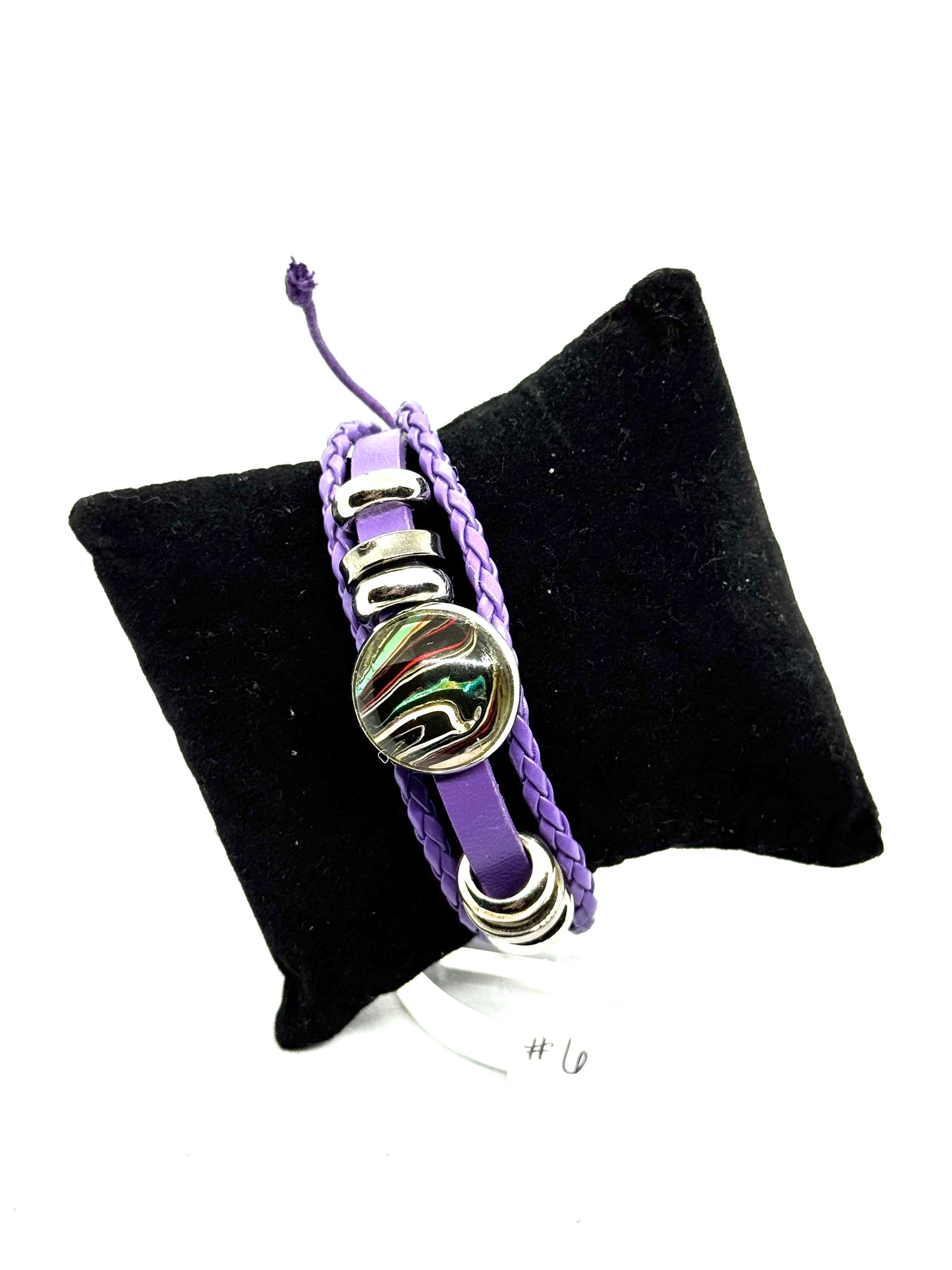 #6 Pretty but Problematic – Purple Leather Statement Bracelet
