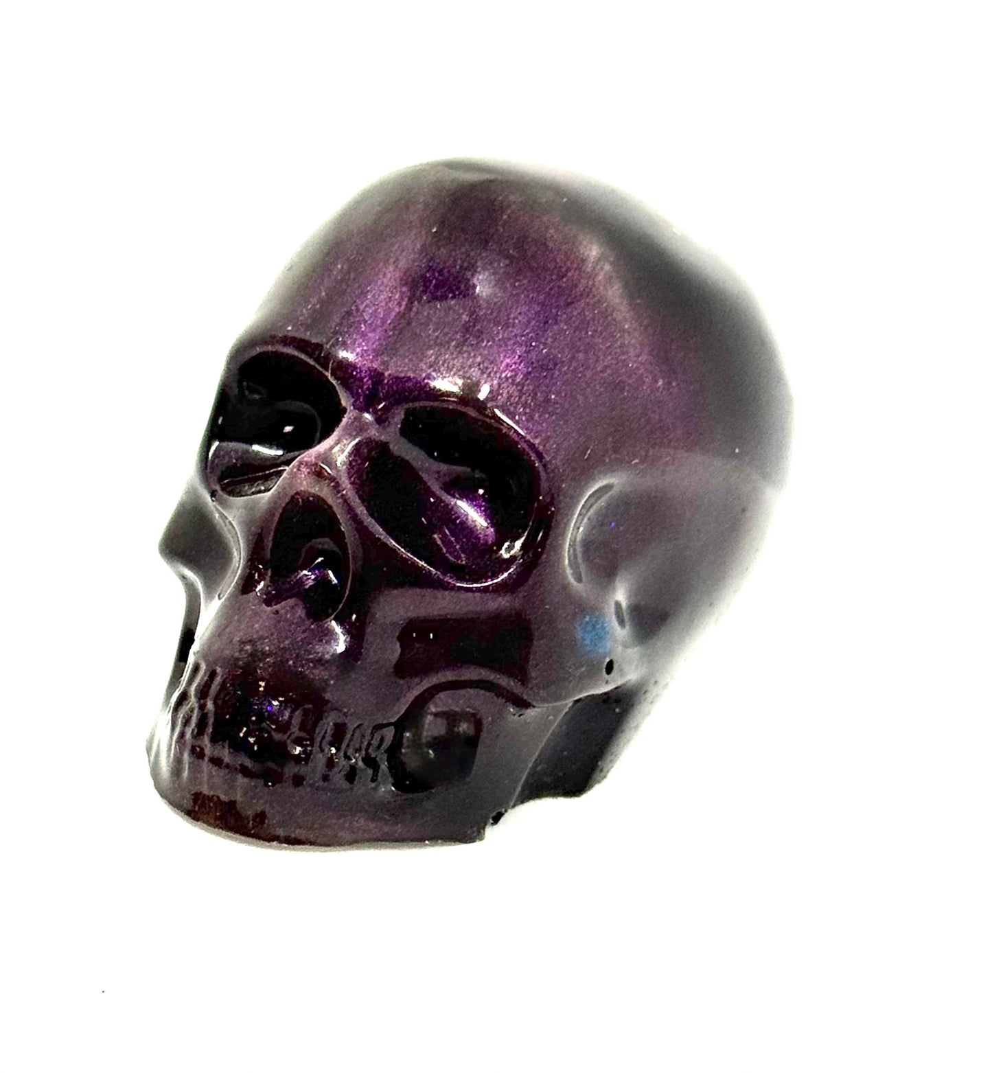 “Midnight Regret” Skull — Handmade Resin Gothic Decor | Deep Purple Black Shimmer | Dark Aesthetic FDSS One-of-a-Kind