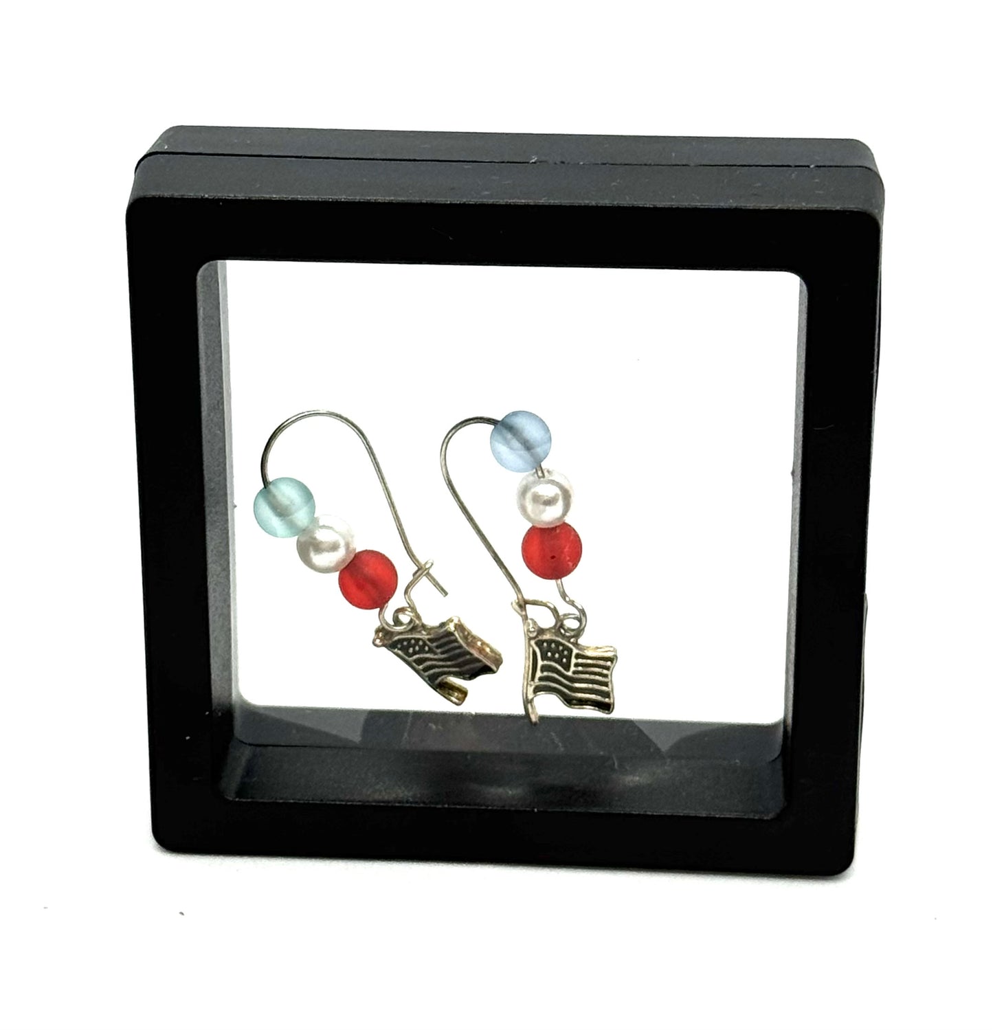 #53 Red, White & Slightly Unsupervised – Patriotic Flag Earrings