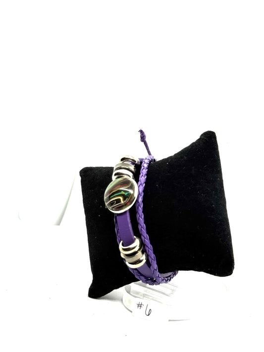 #6 Pretty but Problematic – Purple Leather Statement Bracelet