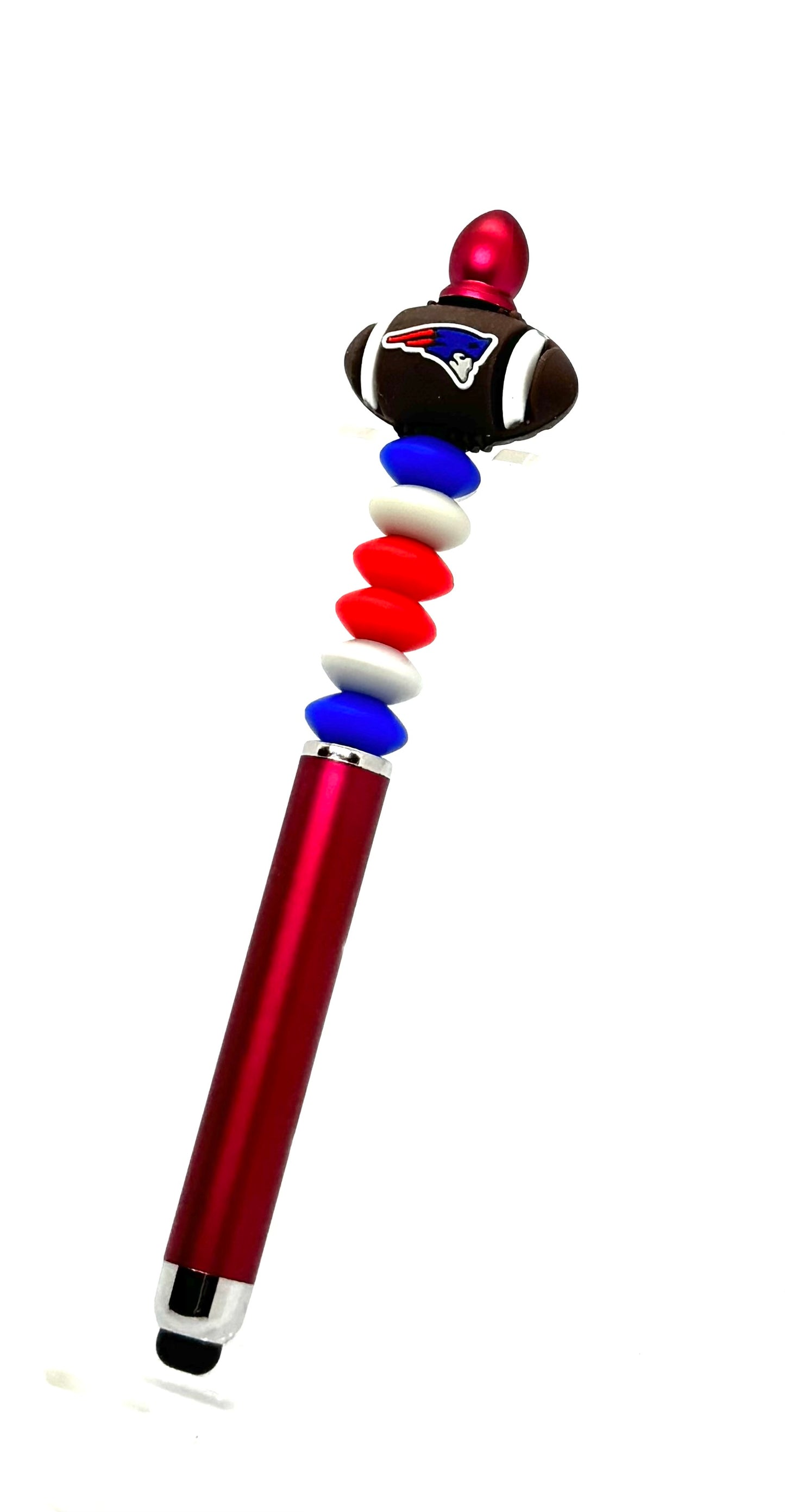 Deflate Your Excuses | Handmade New England Patriots Inspired Beaded Stylus Pen