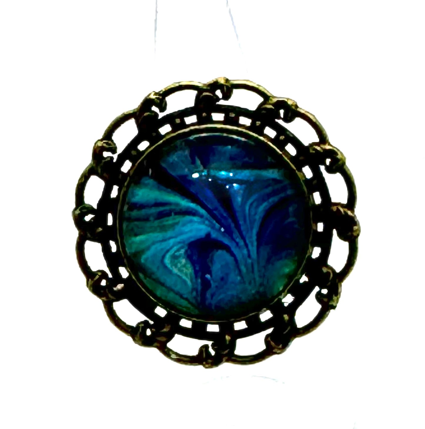 #15 Midnight Tide Chaos Ring – Deep Blue Swirl Statement Piece
