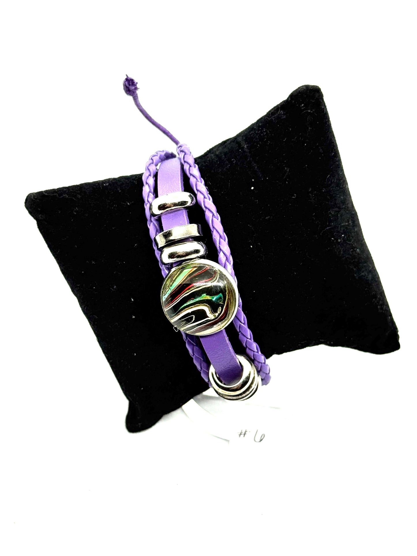 #6 Pretty but Problematic – Purple Leather Statement Bracelet