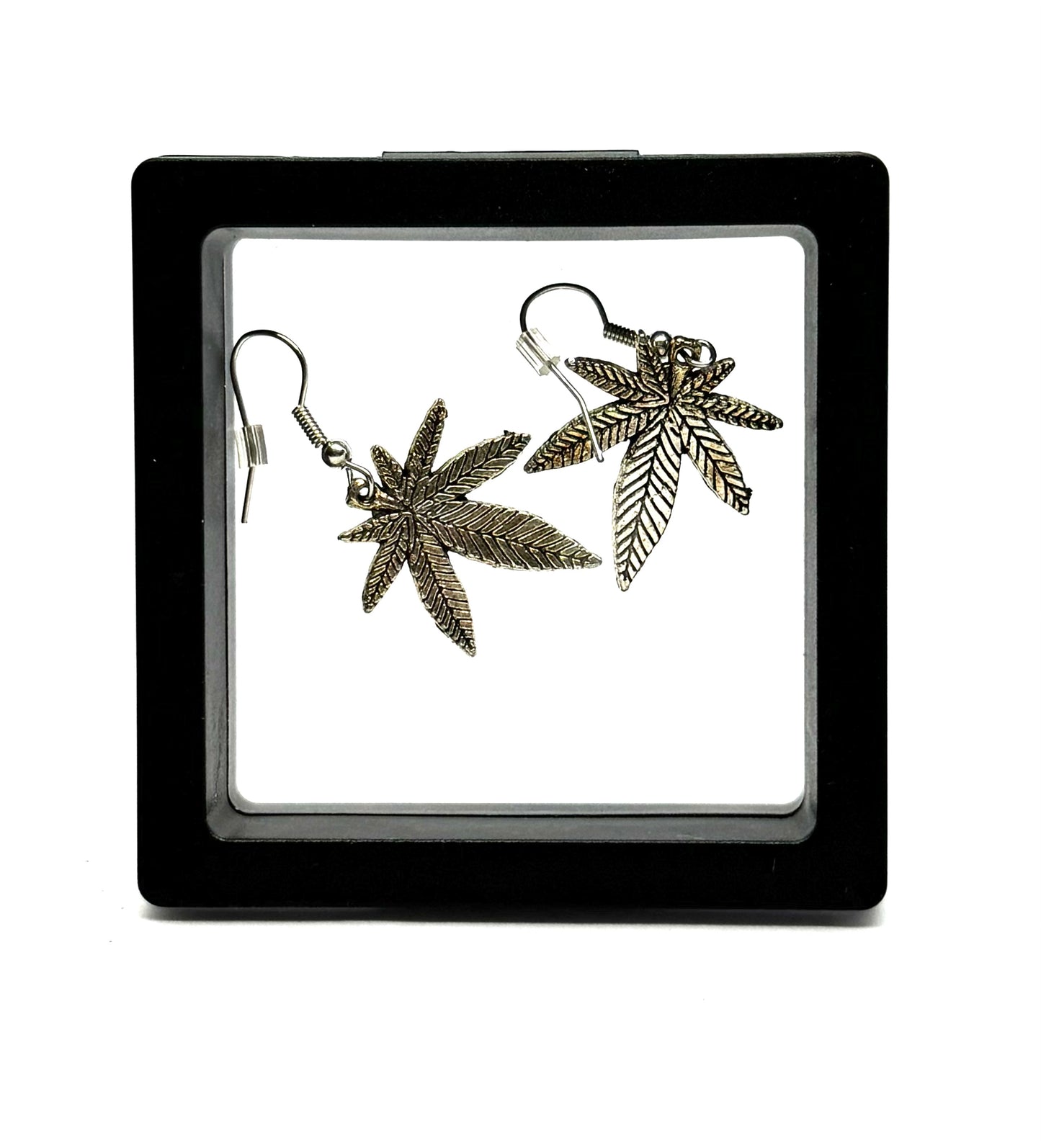 #25 Silver Leaf Dangle Earrings – Nature Inspired Botanical Earrings