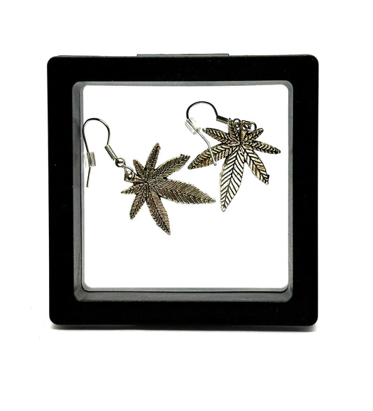 #25 Silver Leaf Dangle Earrings – Nature Inspired Botanical Earrings