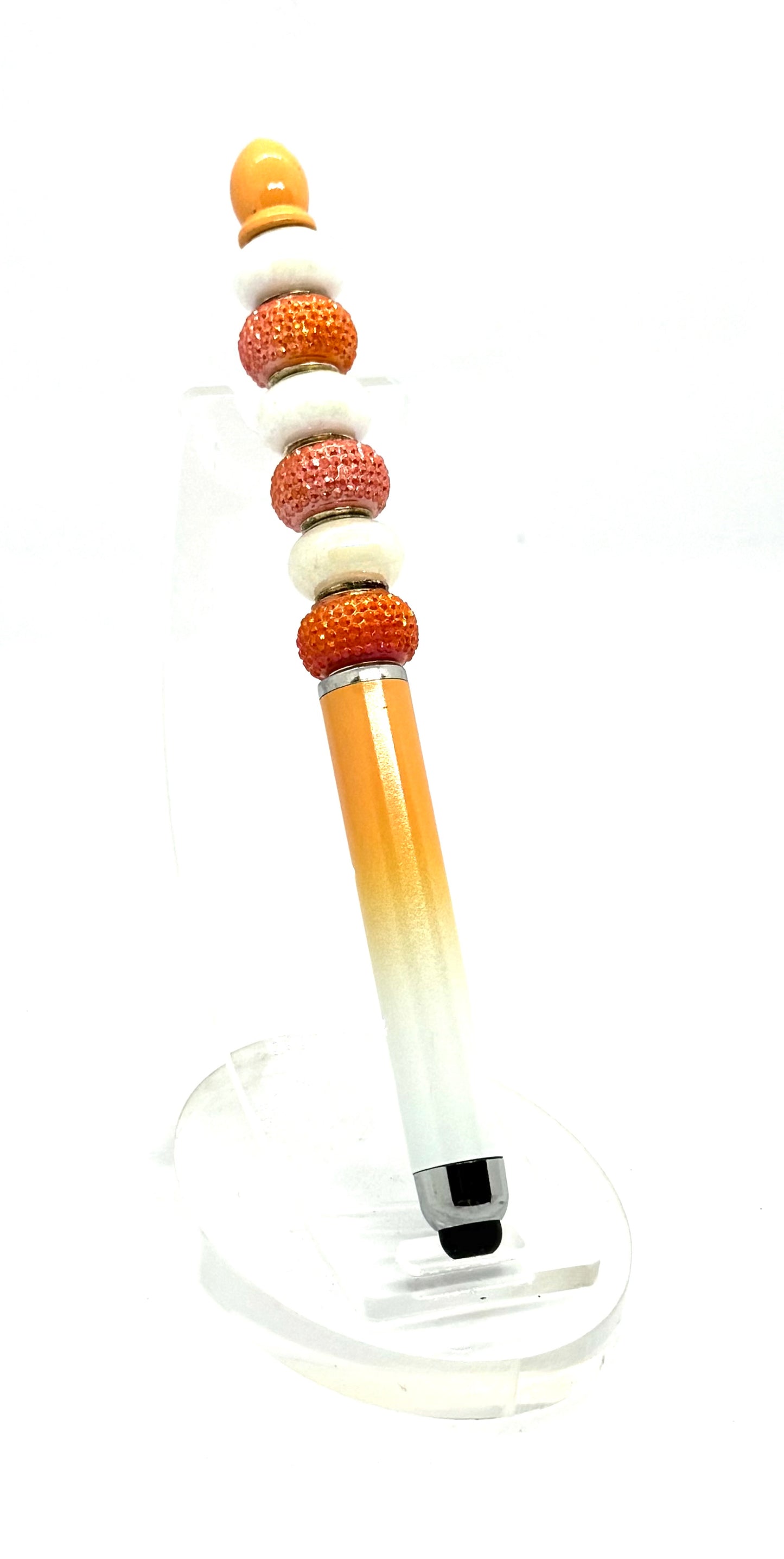 Orange You Glad You’re This Fabulous? | Handmade Orange Beaded Stylus Pen
