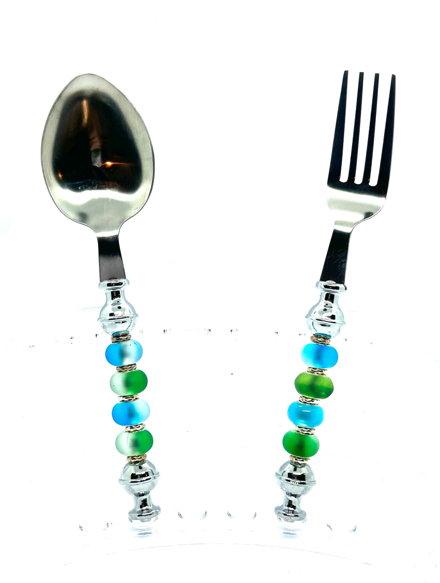Beaded Spoon & Fork 2pc Set