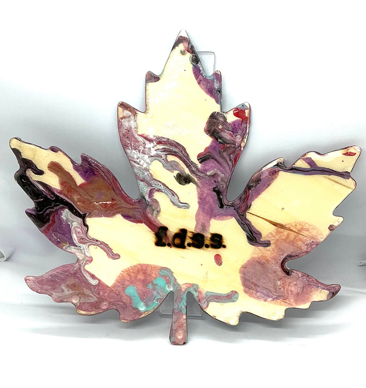 Leaf the Chaos Here | Paint-Poured Maple Leaf Wall Art