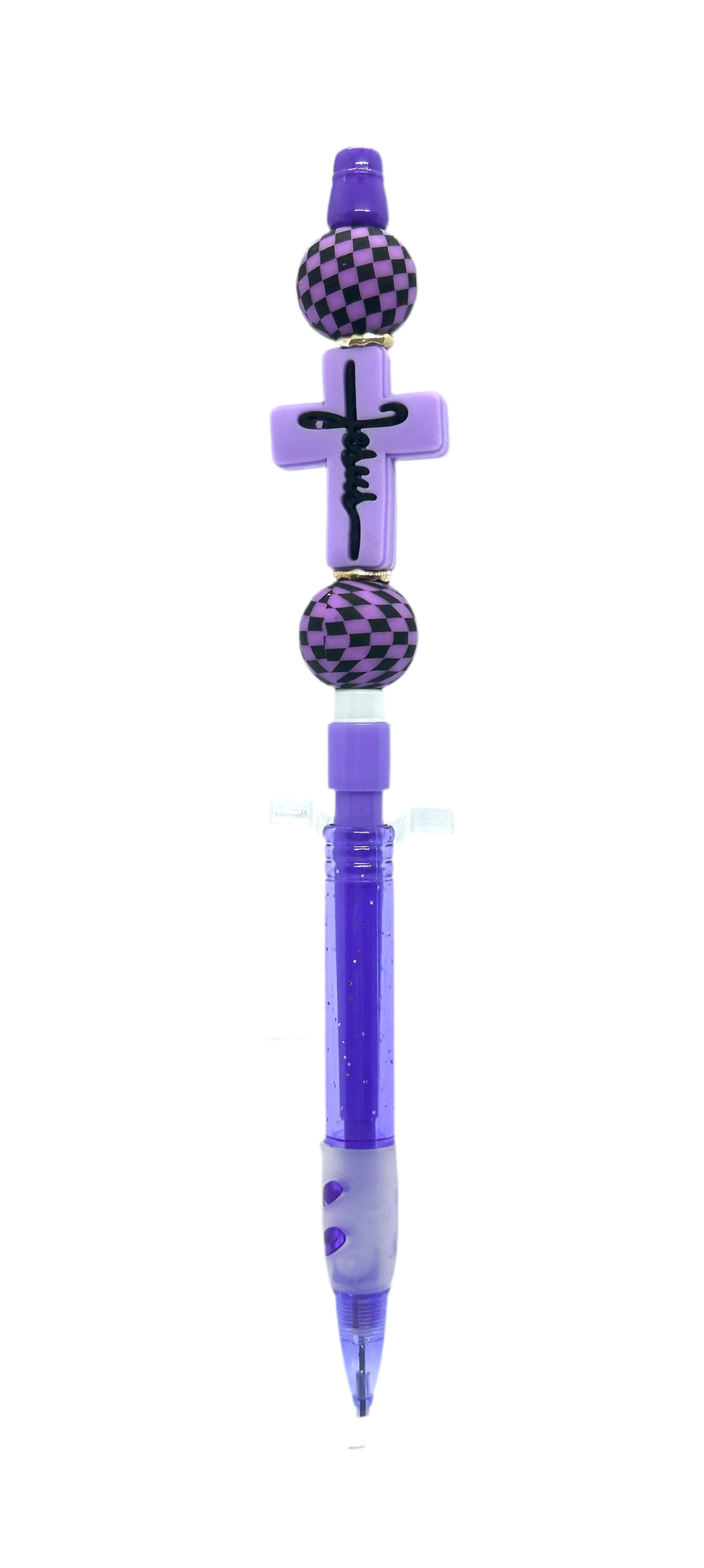 Purple Cross Beaded Mechanical Pencil