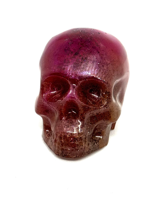 “Sweet Tooth Sin” Skull — Handmade Resin Gothic Decor | Red Pink Glitter Skull | Dark Cute Aesthetic | One-of-a-Kind FDSS