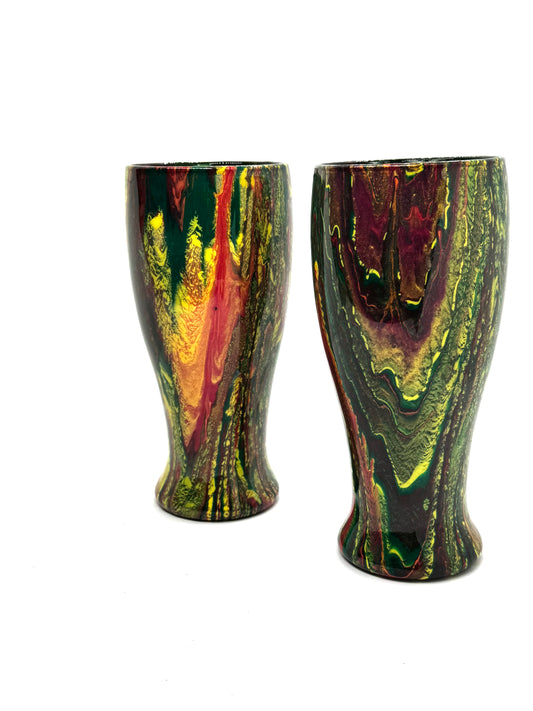 Forest Fire Resin Tumblers (Set of 2) | Handmade & One-of-a-Kind