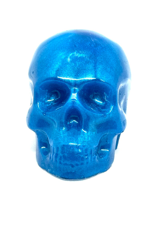 “Drowned Promises” Skull – Ocean Blue Toxic Love Relic | Until Death Do Us Part Collection | Handmade Resin Gothic Decor