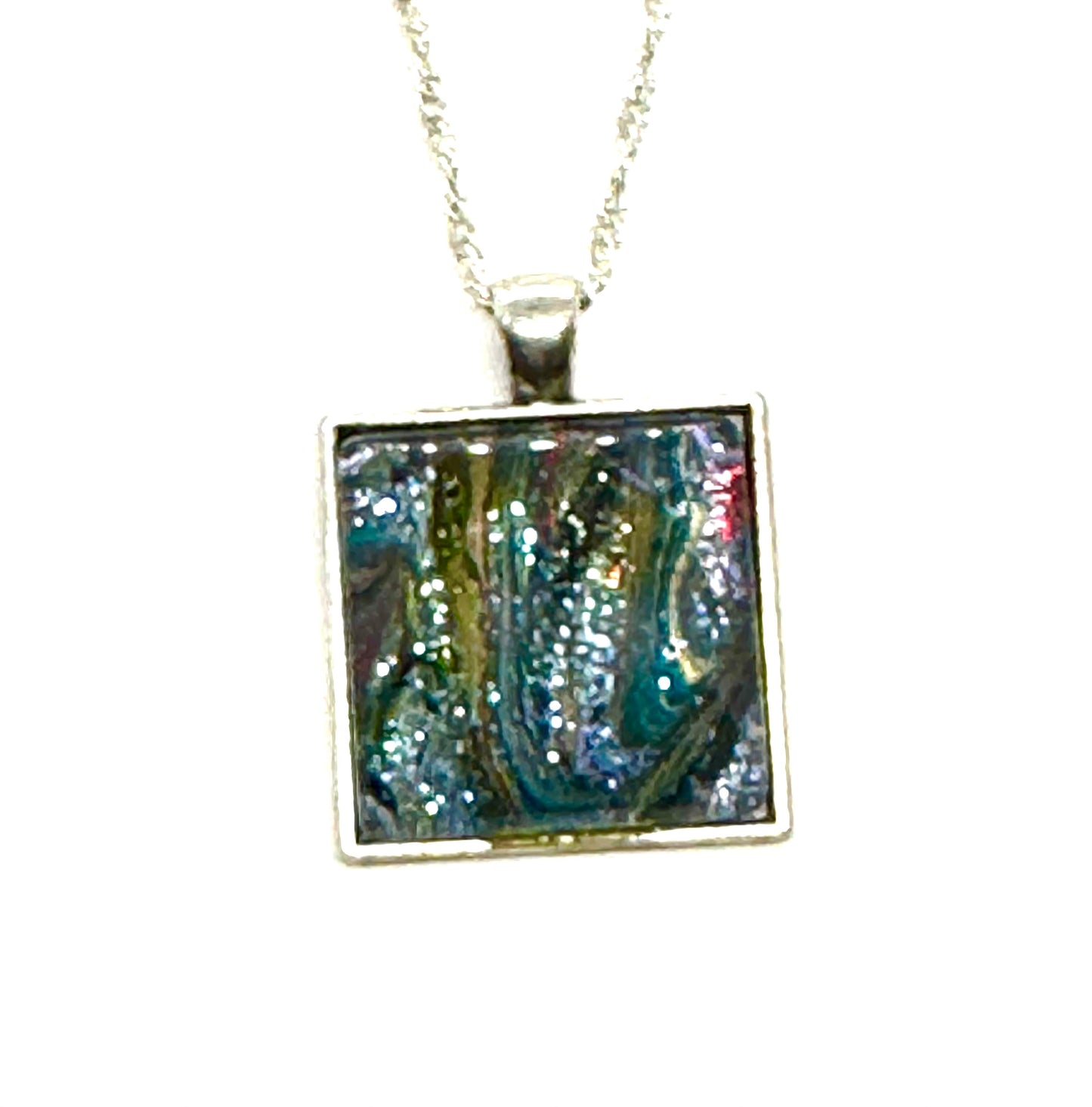 #33 Midnight Meltdown Square Pendant