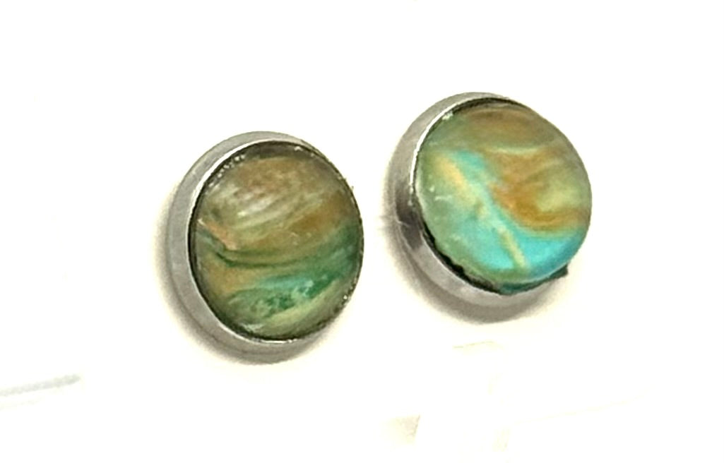 Beach, Please… My Earrings Have Better Vacations Than You | Handmade Ocean Swirl Stud Earrings