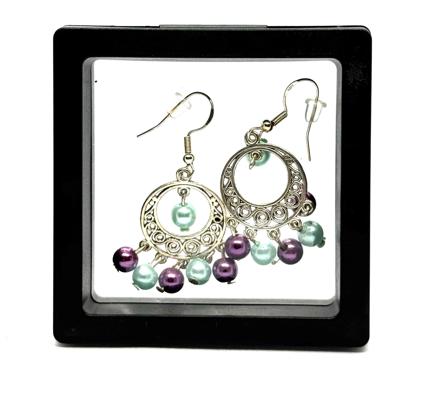 #37 Pearls, Poor Decisions & Purple Skies Earrings 💜🩵