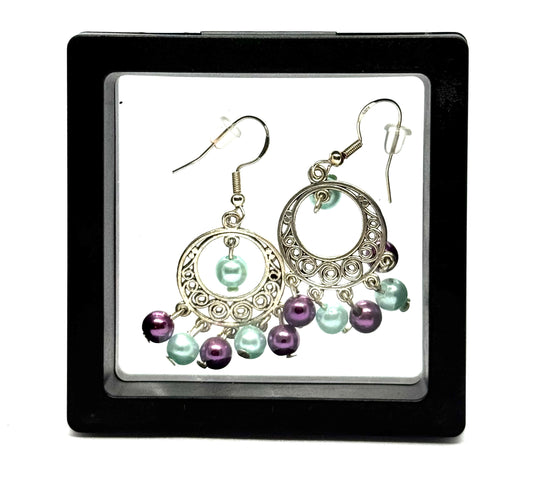 #37 Pearls, Poor Decisions & Purple Skies Earrings 💜🩵