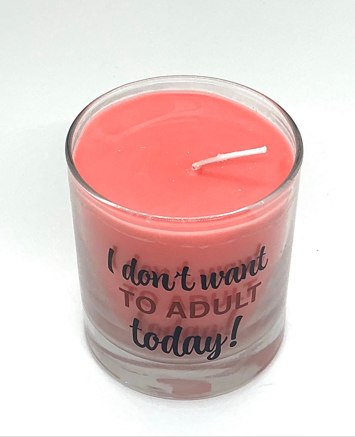 Coconut candle, dark pink - top angle
