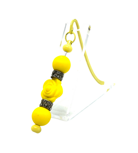 Yellow Rose Metal Shepherds Hook Bookmark