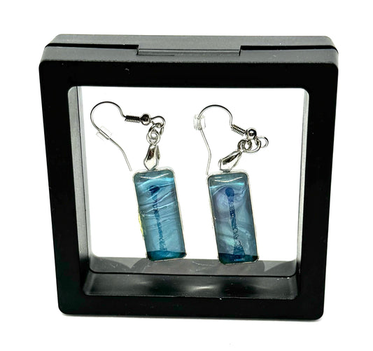 #4 Midnight Tide Rectangle Earrings – FDSS Ocean Swirl Dangles