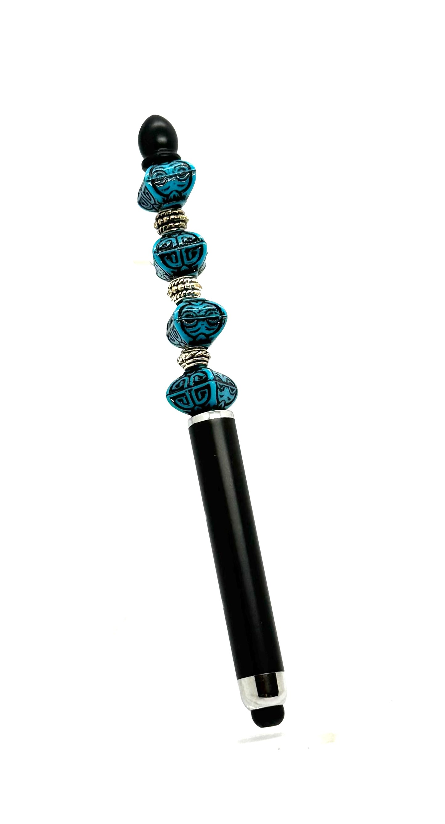 Too Mysterious to Use a Boring Pen | Handmade Midnight Mosaic Beaded Stylus Pen