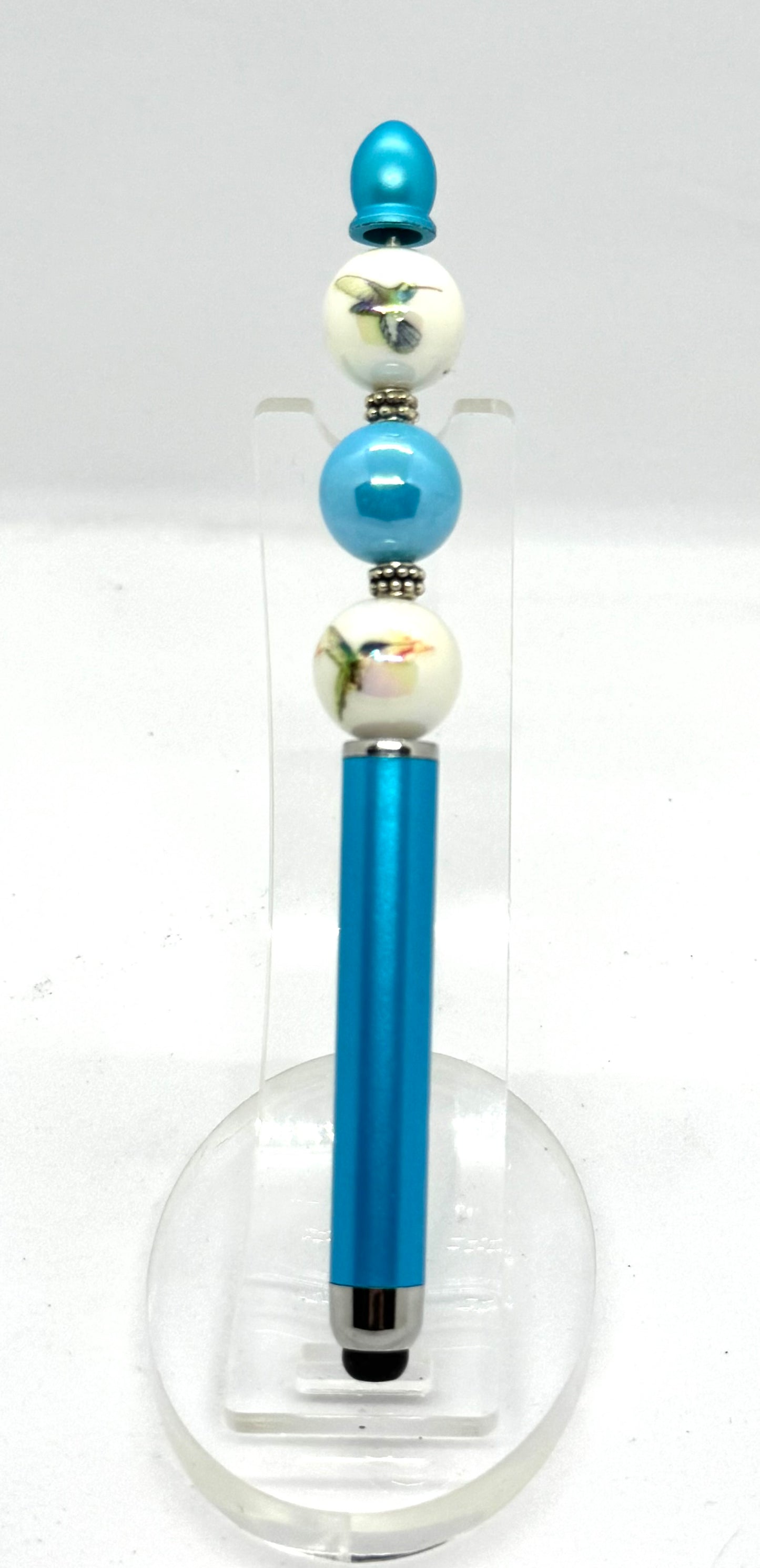 Fueled by Coffee & Hummingbird Energy | Handmade Hummingbird Beaded Stylus Pen