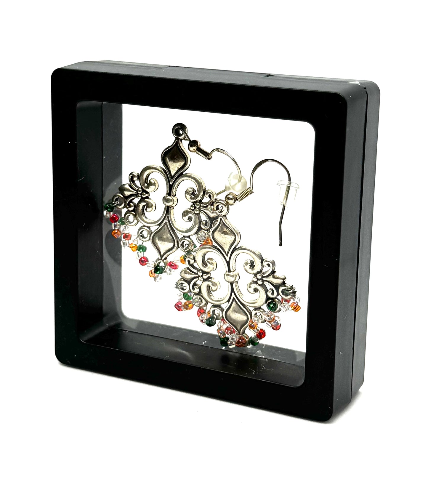 #1 Royal Chaos Chandelier Earrings – Antique Silver with Beaded Attitude