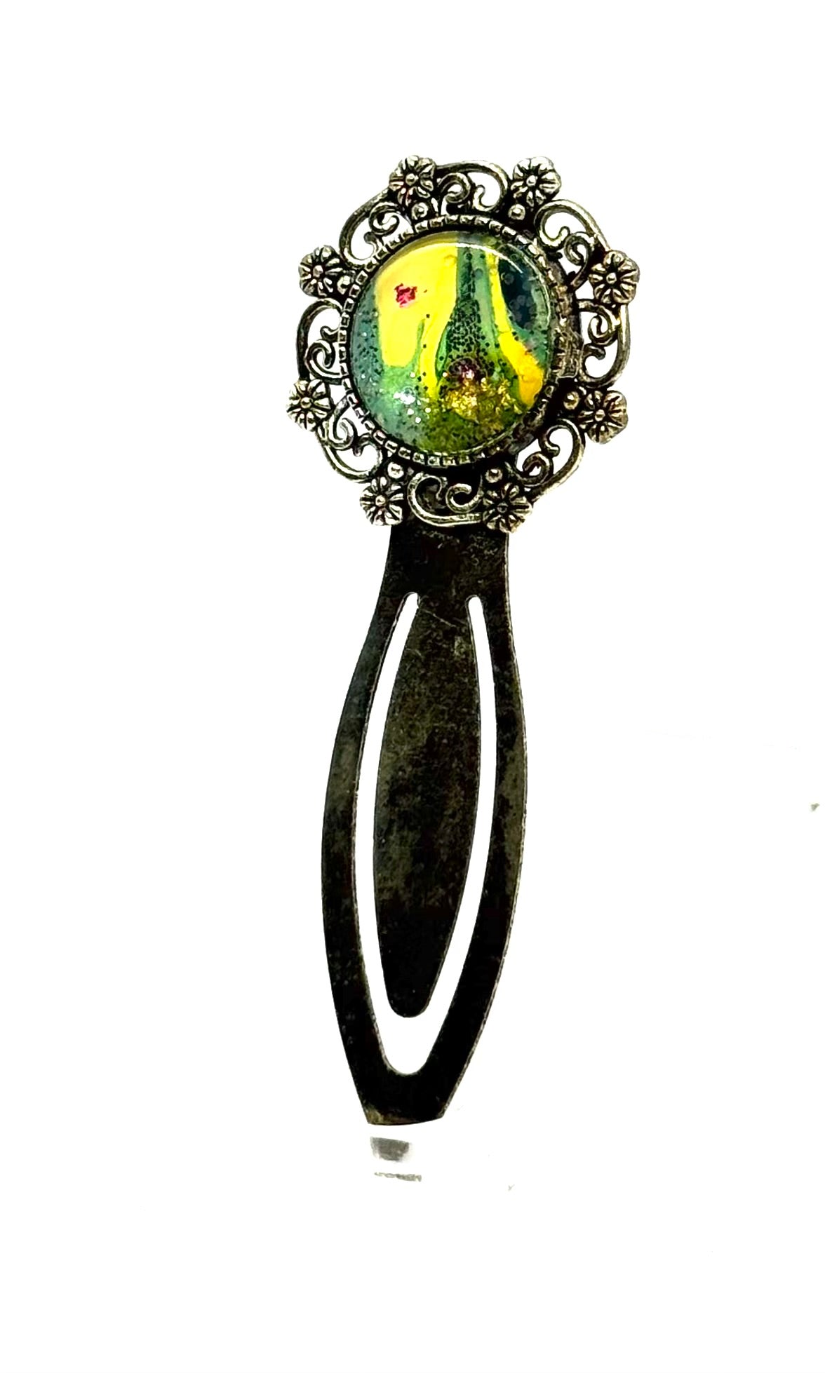 The “Plot Twist in Full Bloom” Handmade Floral Resin Bookmark
