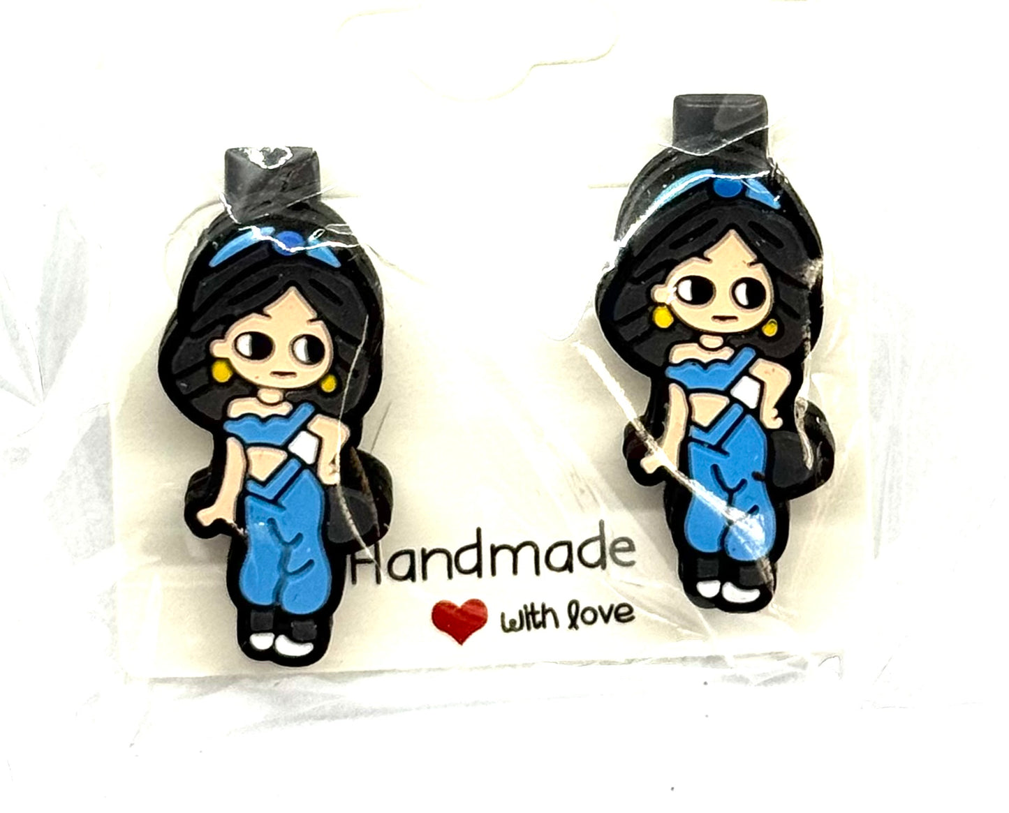 #2 Rebel Princess Barrettes – Blue Outfit Character Hair Clips (2pc Set)