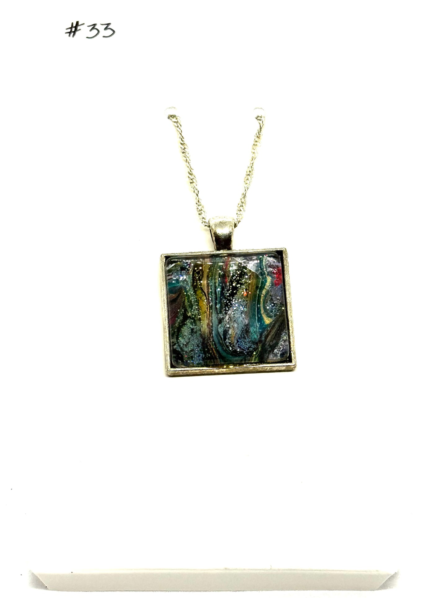 #33 Midnight Meltdown Square Pendant