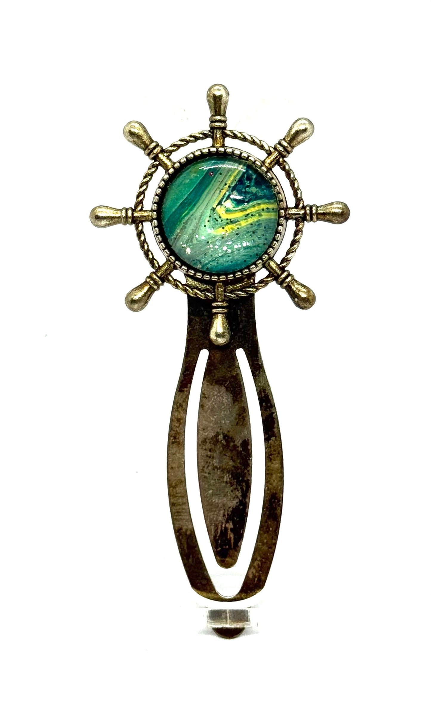 The “Mentally at Sea, Physically in Chapter 12” Handmade Ship Wheel Bookmark