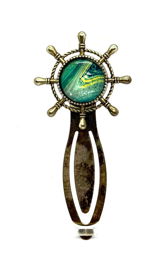 The “Mentally at Sea, Physically in Chapter 12” Handmade Ship Wheel Bookmark