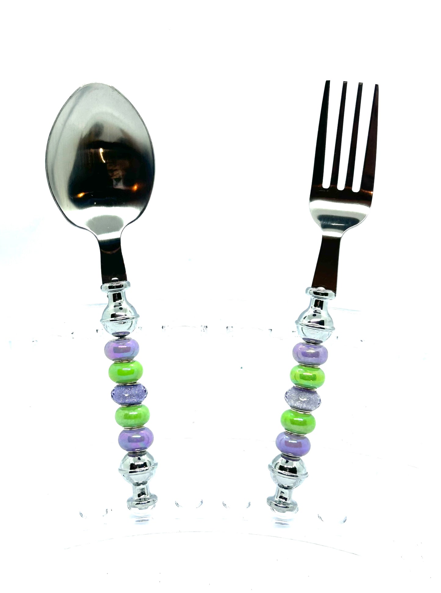 Beaded Spoon & Fork 2pc Set