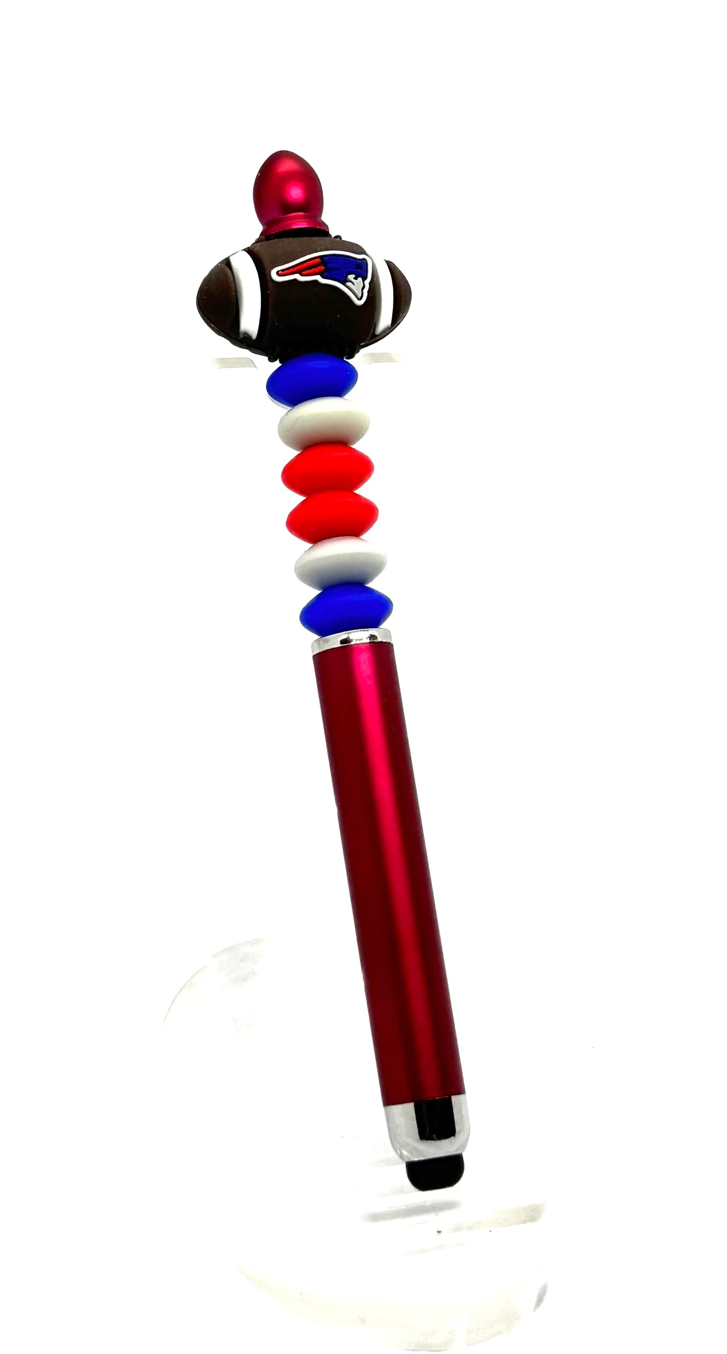 Deflate Your Excuses | Handmade New England Patriots Inspired Beaded Stylus Pen