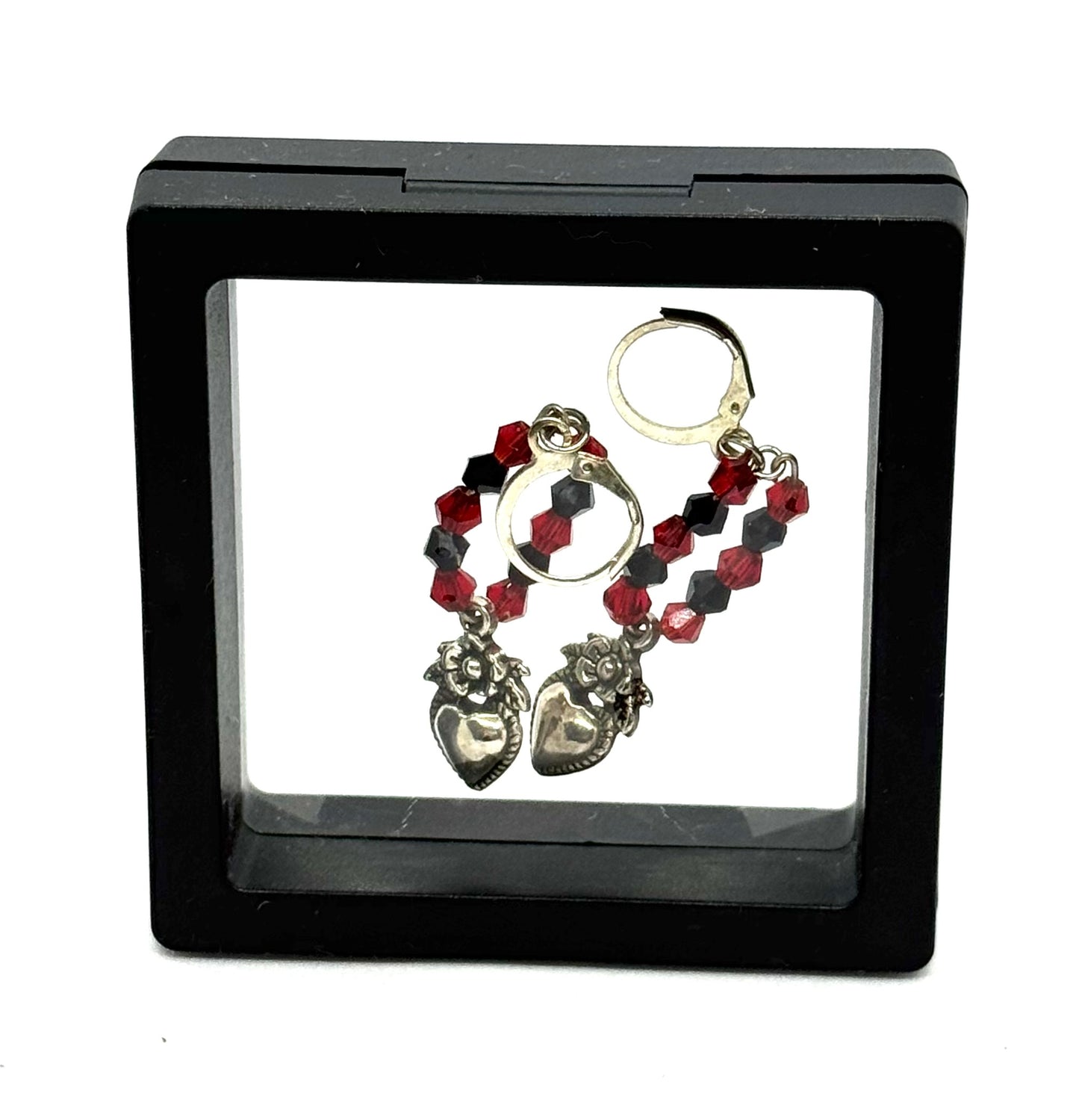 #56 Love Me Through the Chaos Heart Hoop Earrings