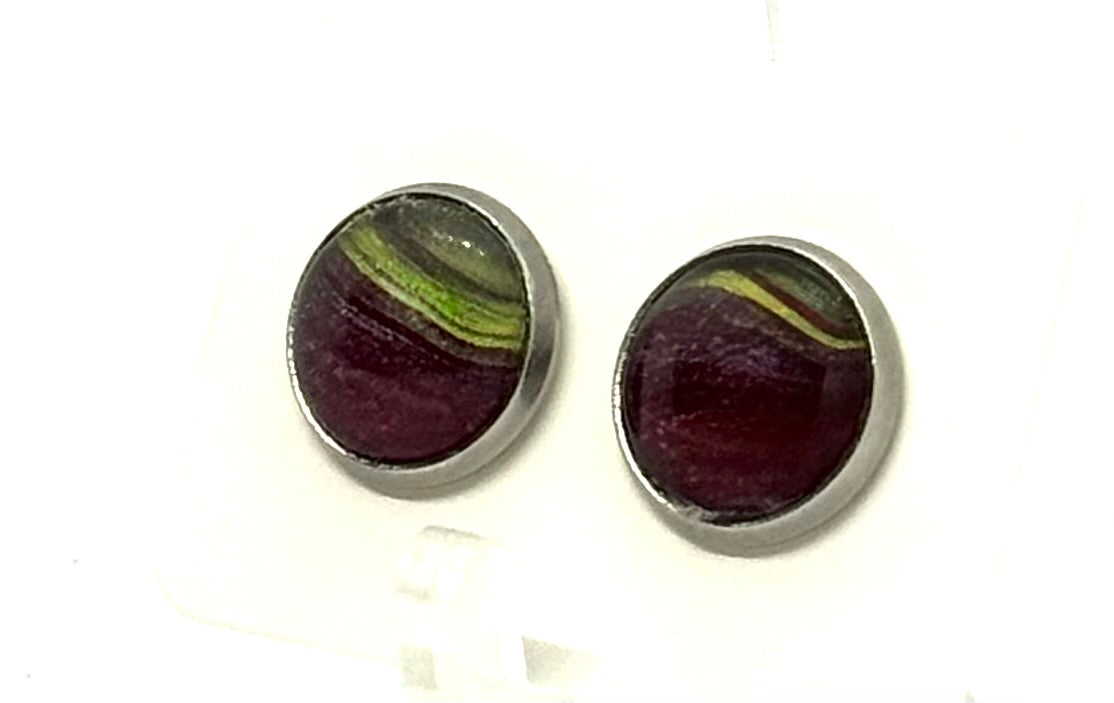 Berry Much Unbothered | Handmade Blackberry Swirl Stud Earrings
