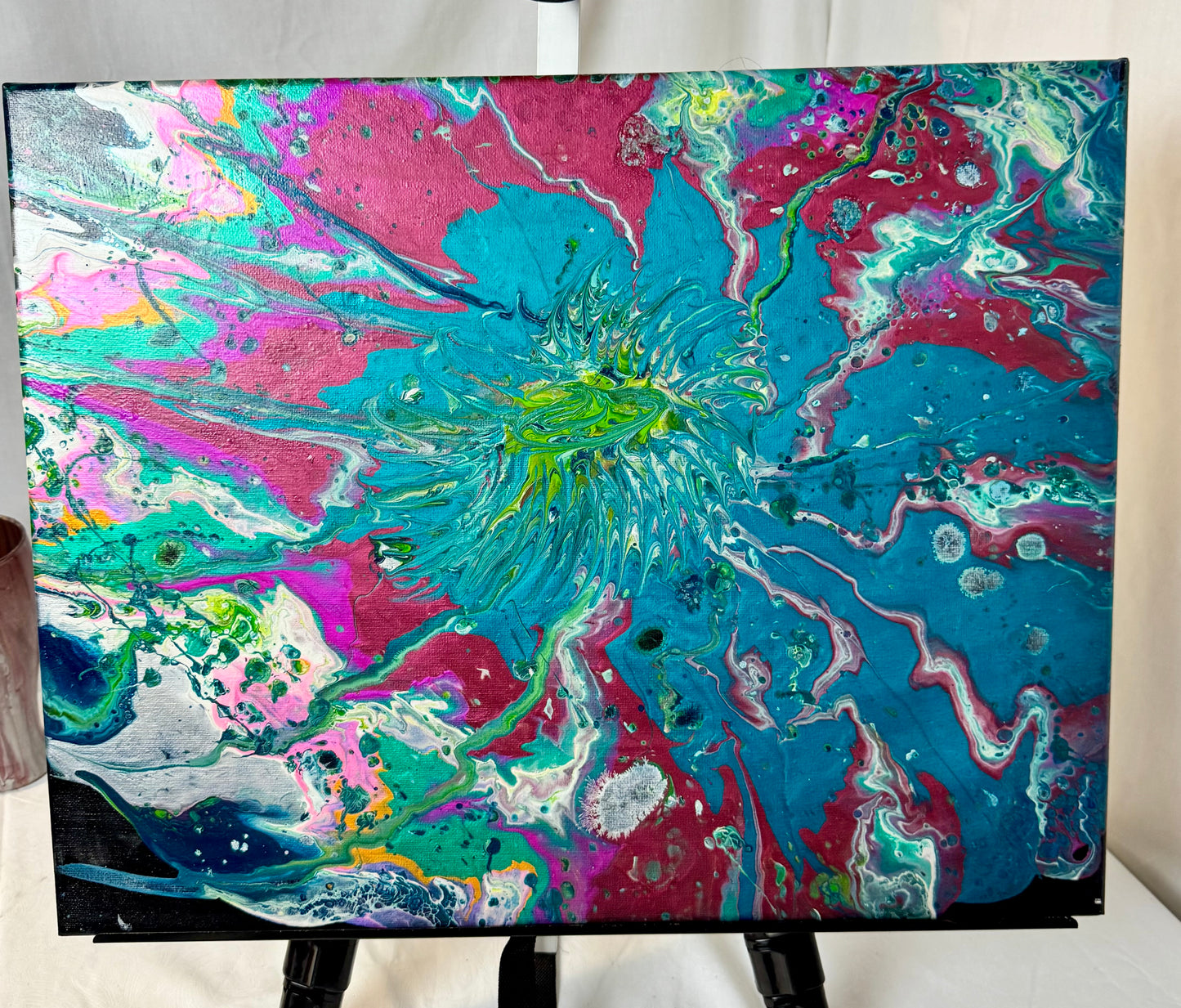 Flower Explosion — 16x20 Acrylic Paint Pour Canvas