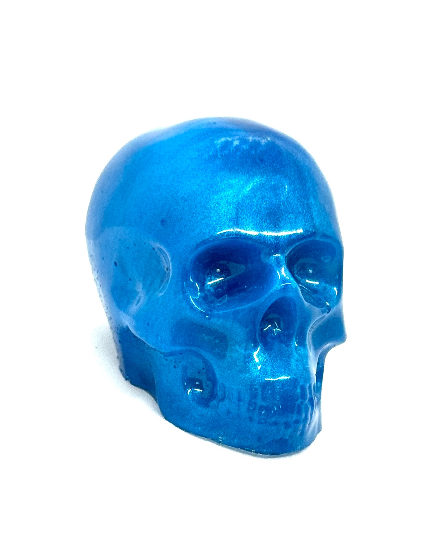 “Drowned Promises” Skull – Ocean Blue Toxic Love Relic | Until Death Do Us Part Collection | Handmade Resin Gothic Decor