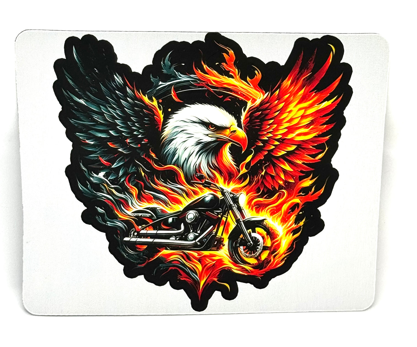 “Freedom Burns Different” Flaming Eagle Motorcycle Mouse Pad | Chaos Rider Energy | FDSS