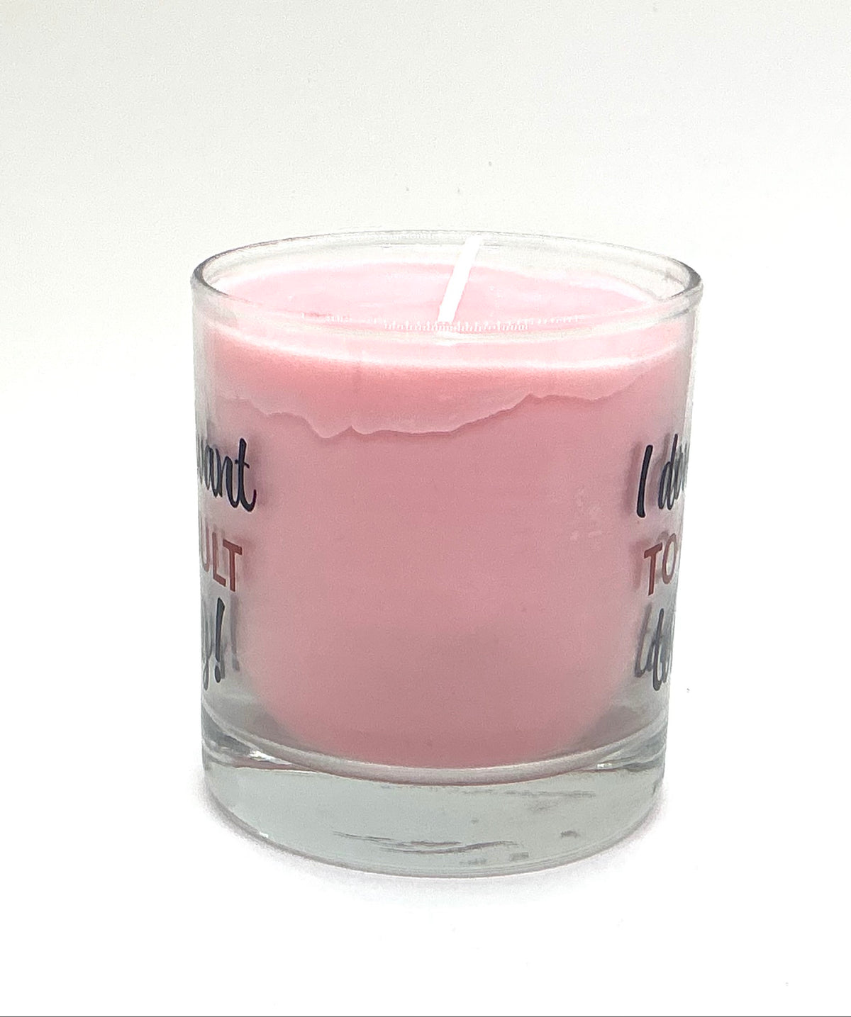 Peach candle, light pink - side