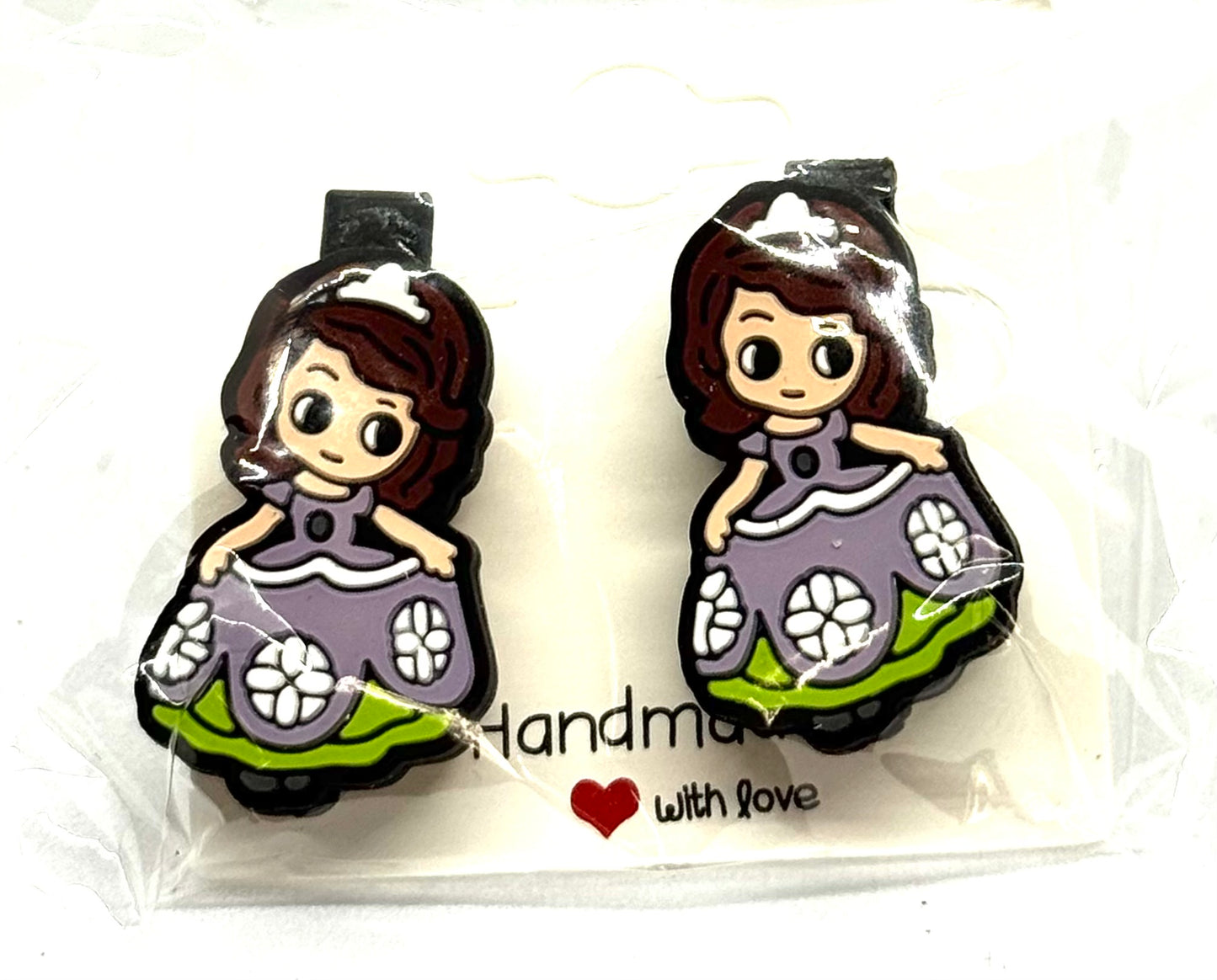 #5 Royal Chaos Barrettes – Purple Dress Princess Hair Clips (2pc Set)
